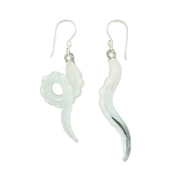 Glass Octopus Tentacle Earrings - Specter