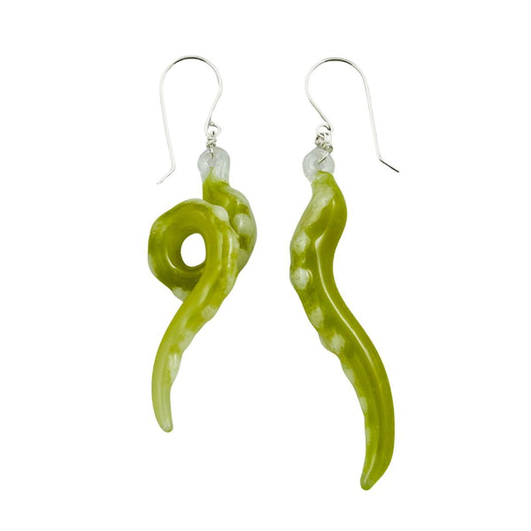 Glass Octopus Tentacle Earrings - Sea Slug