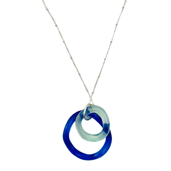 Sea & Sky Wave Double Pendant - Cobalt