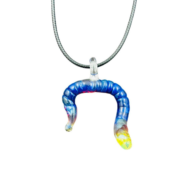 Worm Pendant - Amber Purple