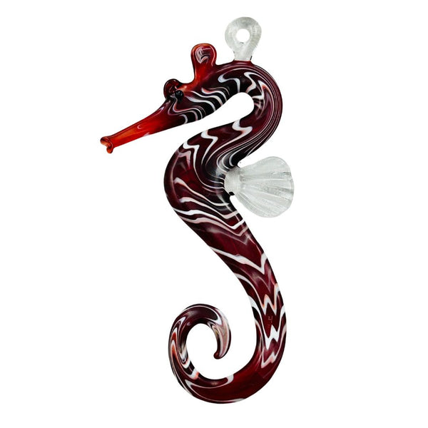 Ornament - Red & White Seahorse