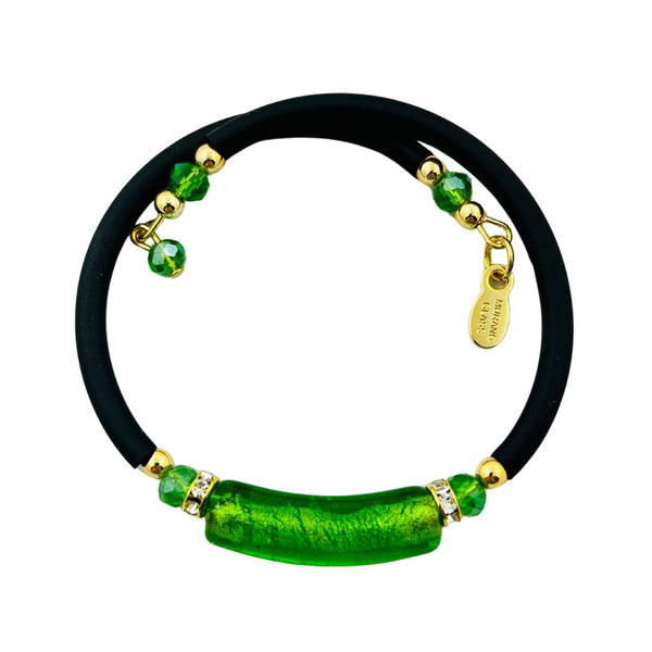 Glass Bead Rubber Bracelet - Pistachio
