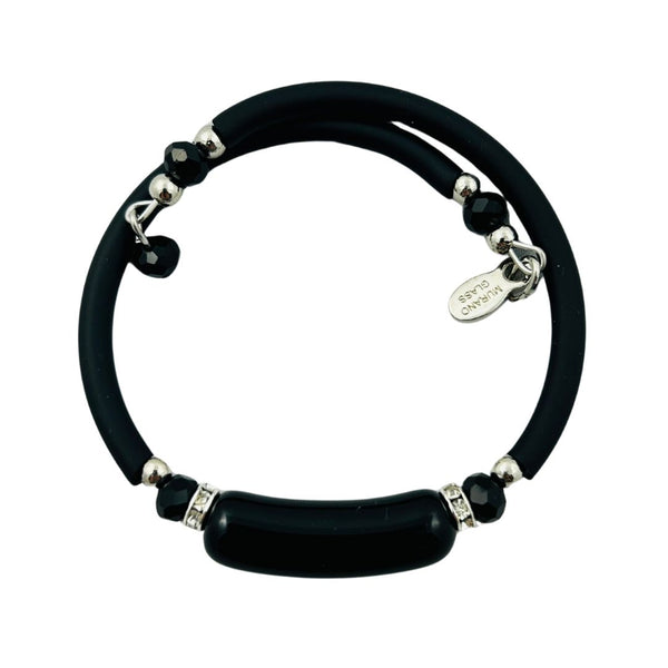 Glass Bead Rubber Bracelet - Industrial