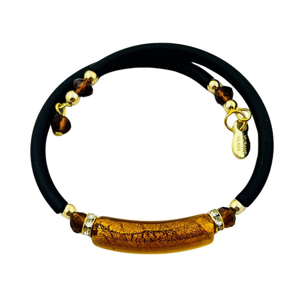 Glass Bead Rubber Bracelet - Sandy Beach