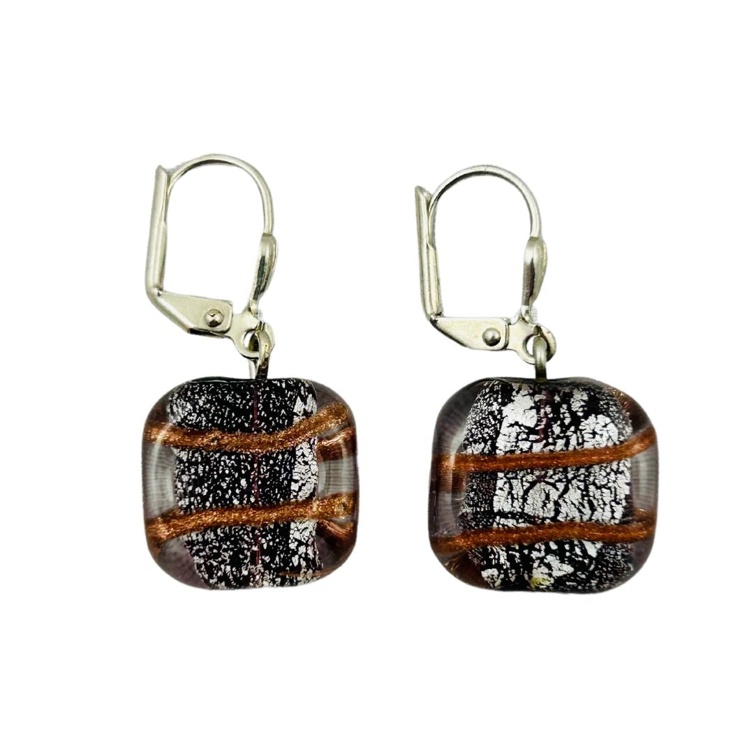 ピアス EOU STUDIO The texture of glass Earring 01 Rainbow White | .925 Sterling Silver | Mermaid Glass Stud