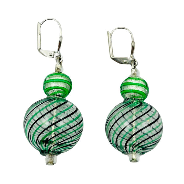 Blown 2 Drop Small Round Earrings