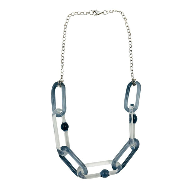 Color Link Chain Necklace - Charcoal