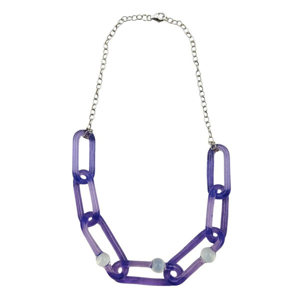 Color Link Chain Necklace - Purple UV Reactive