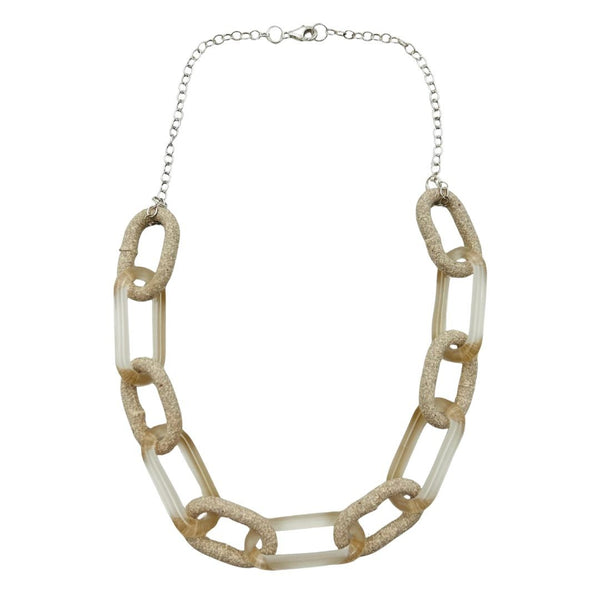 Ceramic & Glass Chain Link Necklace - Earth