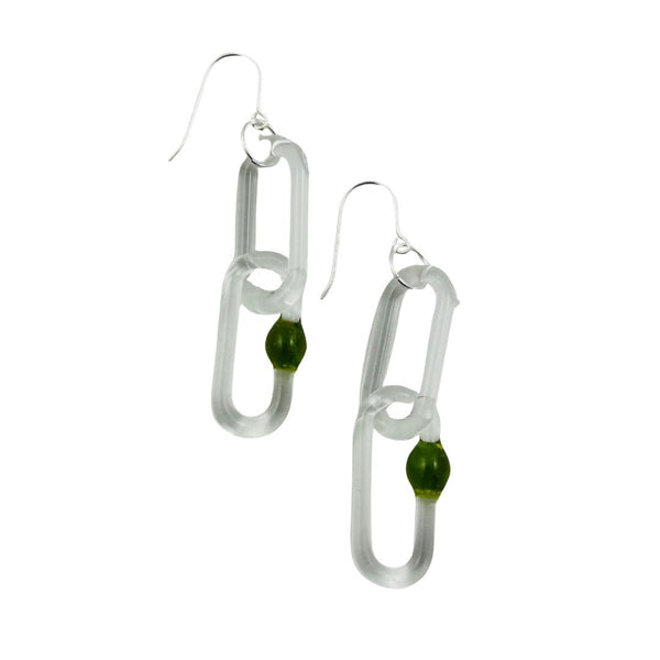 Chain Earrings - Green