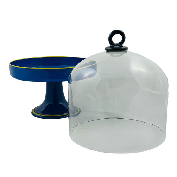 Large Cake Stand - Blue & Yellow