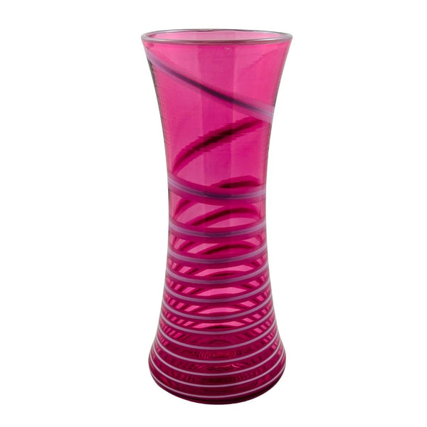 Stripe Hourglass Vase - Pink