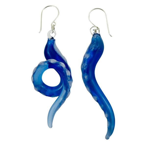 Glass Octopus Tentacle Earrings - Wisteria