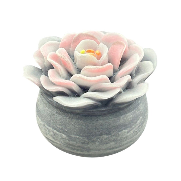 Pâte de Verre Bowl w/ Floral Lid