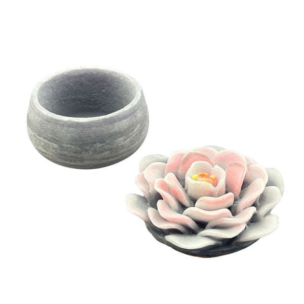 Pâte de Verre Bowl w/ Floral Lid