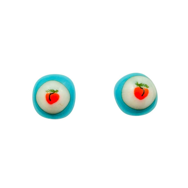 Stud Earrings - Pretty Peaches (Blue)