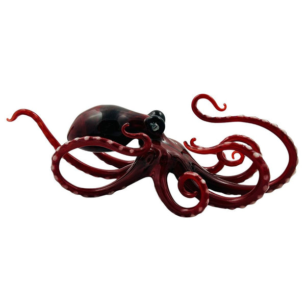 Large Glass Octopus - Crimson
