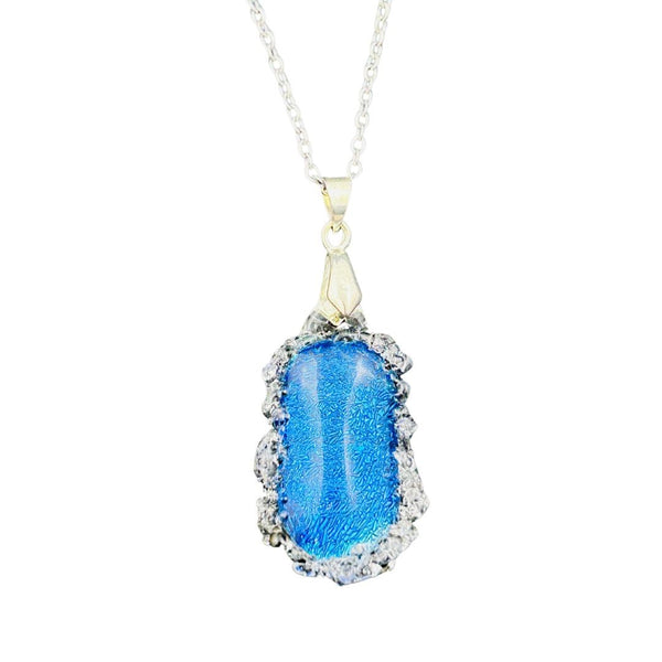 Dichroic Geode Pendant - Cobalt