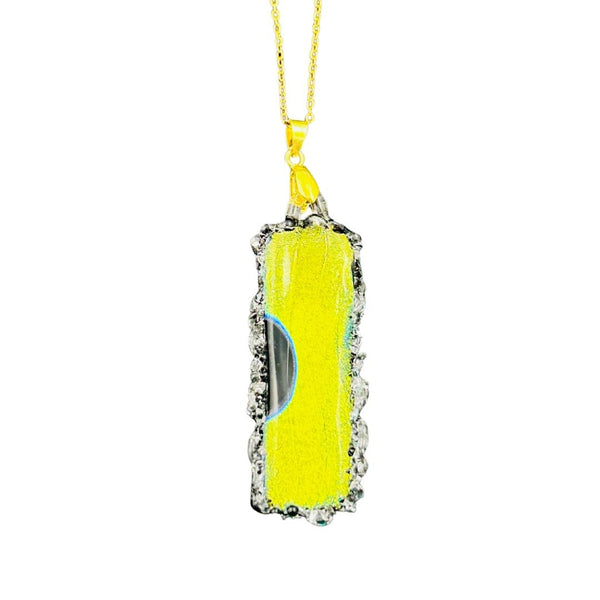 Dichroic Geode Pendant - Neon