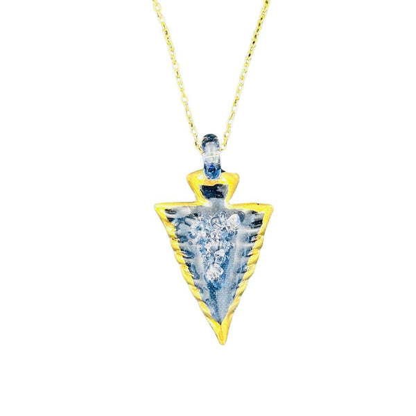 Dichroic Arrowhead Necklace - Blue