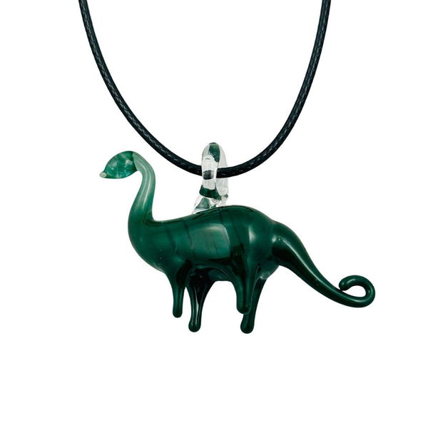 Moody Dinosaur Pendant - Forest Green