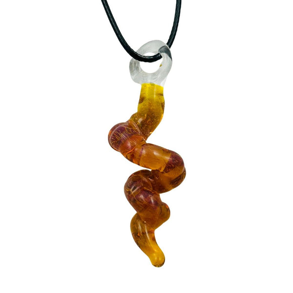 Worm Pendant - Amber Purple 03