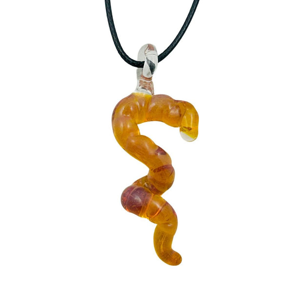 Worm Pendant - Amber Purple 04