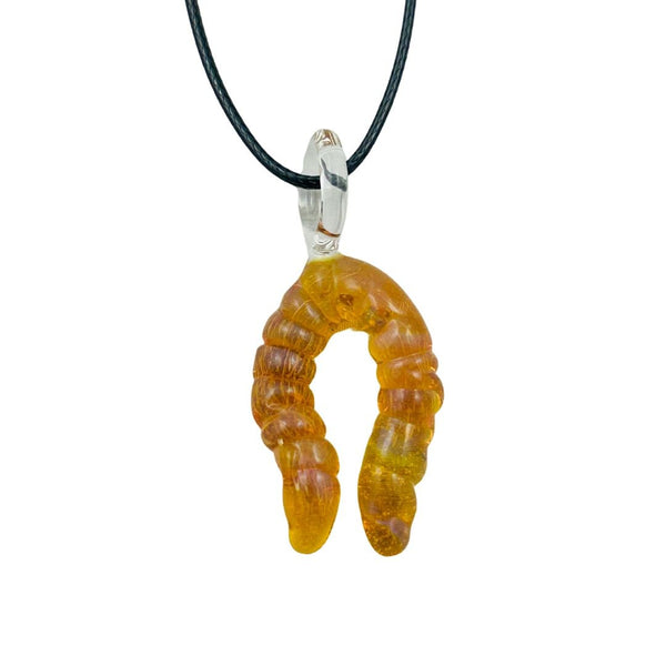 Worm Pendant - Amber Purple 05