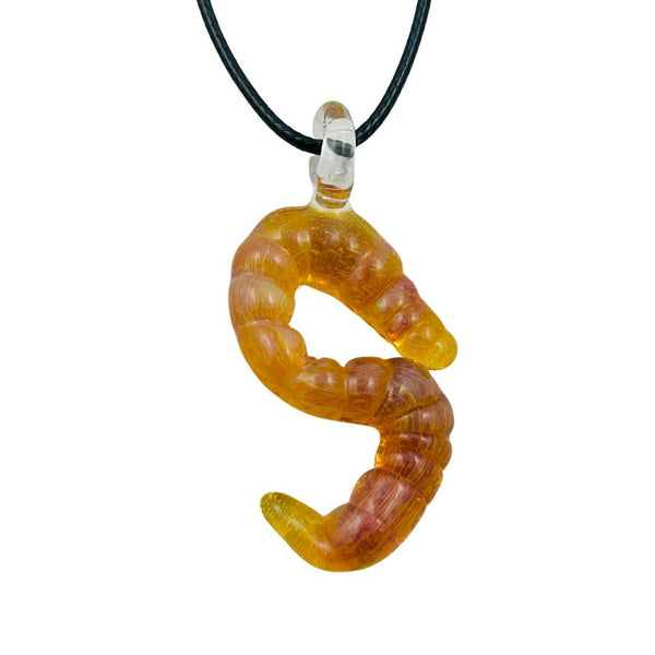 Worm Pendant - Amber Purple 06
