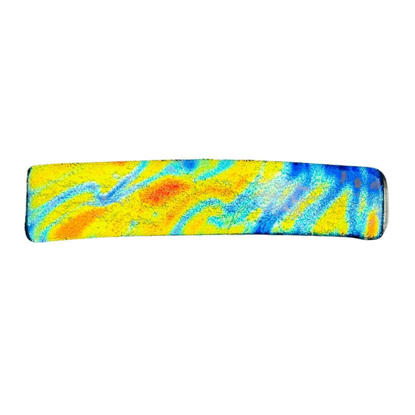 Tie Dye Dichroic Glass Hair Clip - Warmth