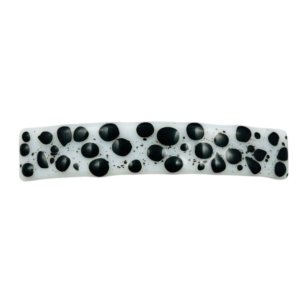 B&W Glass Hair Clip - Ink Blots