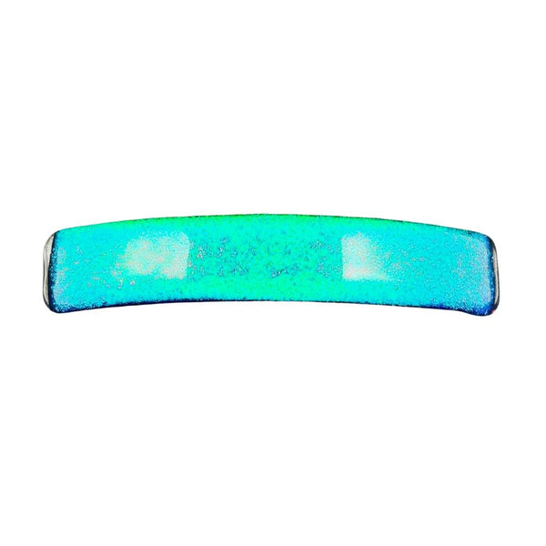 Solid Dichroic Glass Hair Clip - Absinthe