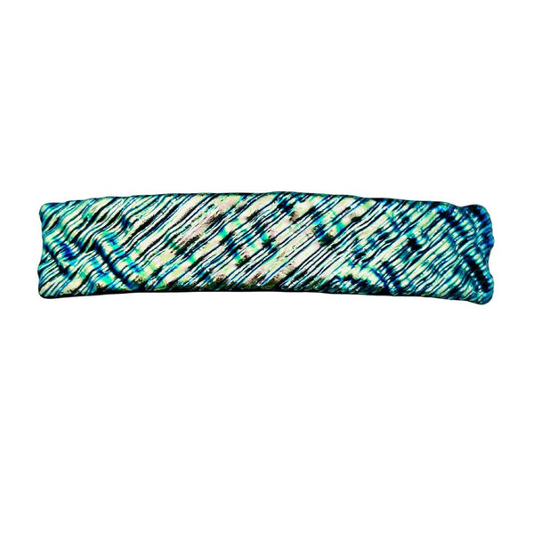 Ripple Dichroic Glass Hair Clip - Juniper Berry