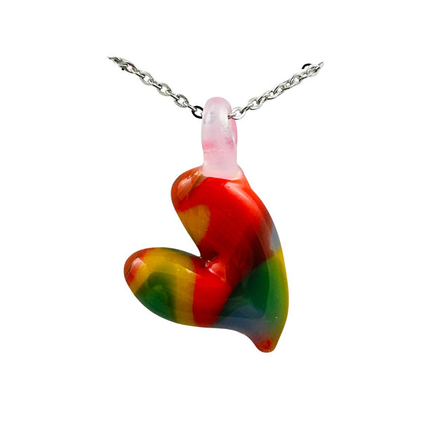 Awkward² Necklace - Rainbow Heart 01