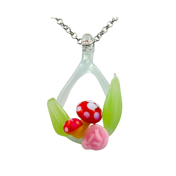 Awkward² Necklace - Pink Mushroom Ring