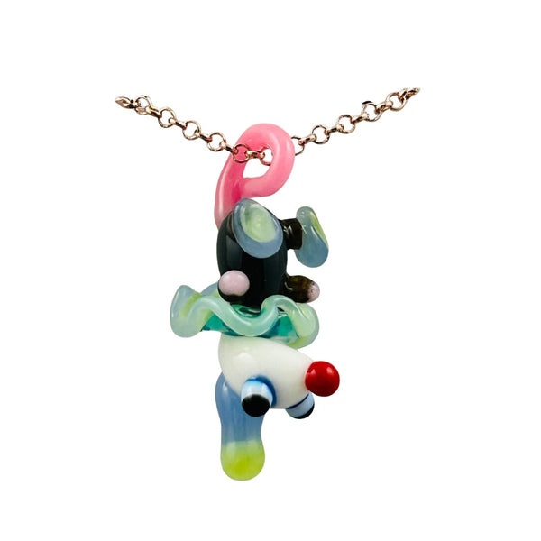 Awkward² Necklace - Aqua Opossum Clown