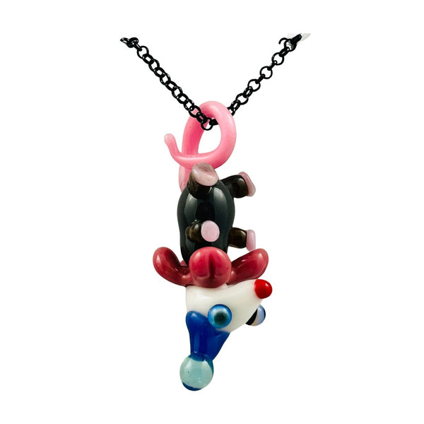 Awkward² Necklace - Fuchsia Opossum Clown