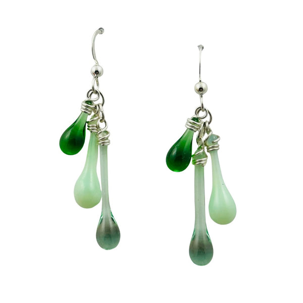 Trio Glass Earrings - Green River