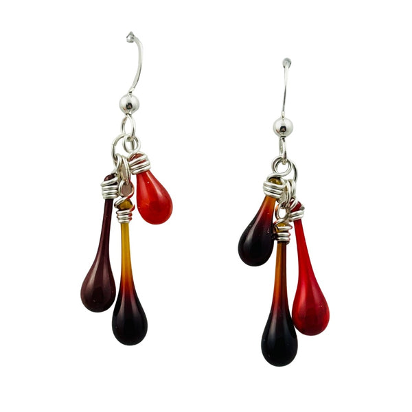 Trio Glass Earrings - Vampire Bite
