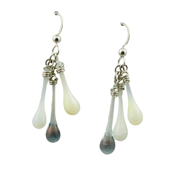 Trio Glass Earrings - Crystal Frost