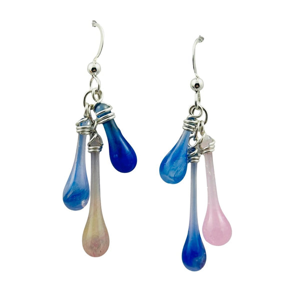 Trio Glass Earrings - Cotton Candy