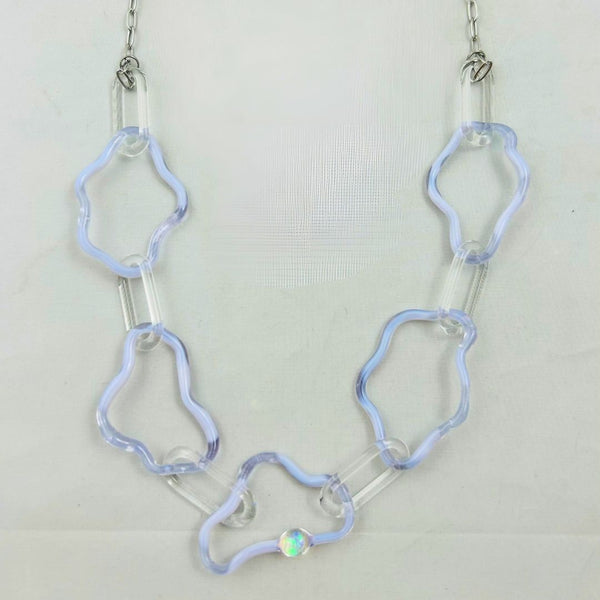 Chain Necklace - Wavy Blue Opal