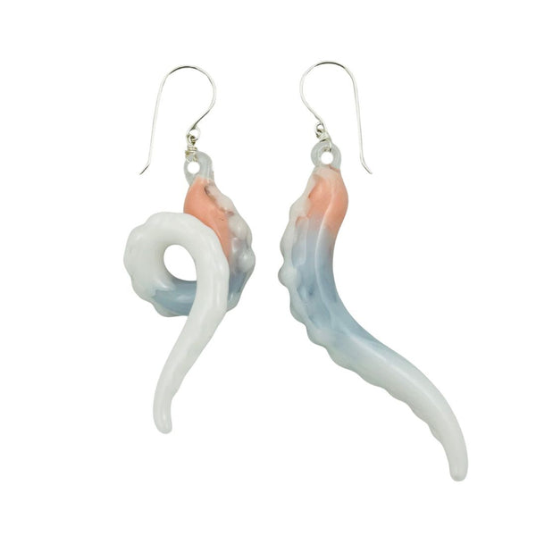 Glass Octopus Tentacle Earrings - Trans Wonderland