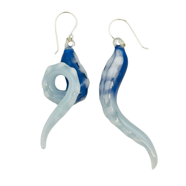 Glass Octopus Tentacle Earrings - Freezer Burn