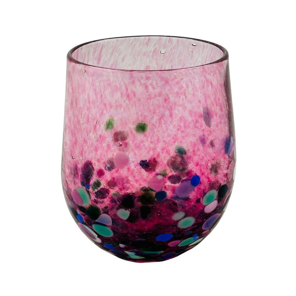 Fancy Frit Wine Glass - Fuchsia Blossom