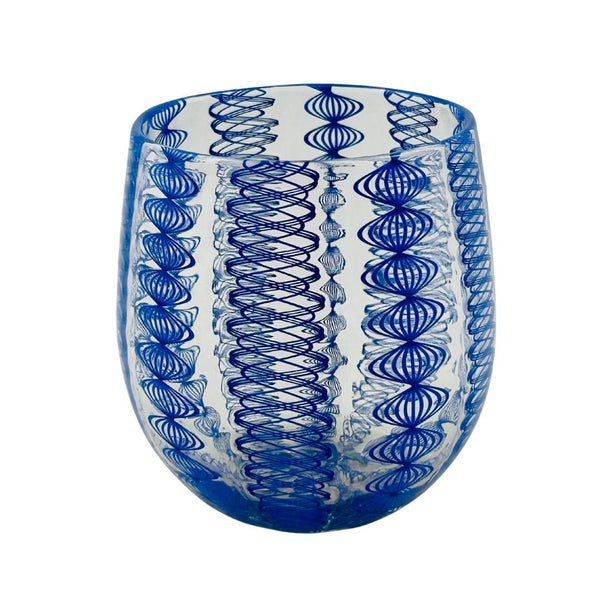 Fancy Cane Wine Glass - Line Work