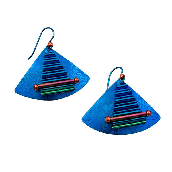 Niobium Fan Earrings - Vapor