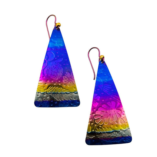 Niobium Triangle Earrings - Precious Pattern