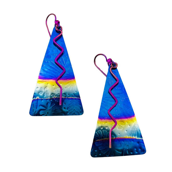 Niobium Triangle Earrings - Electrified