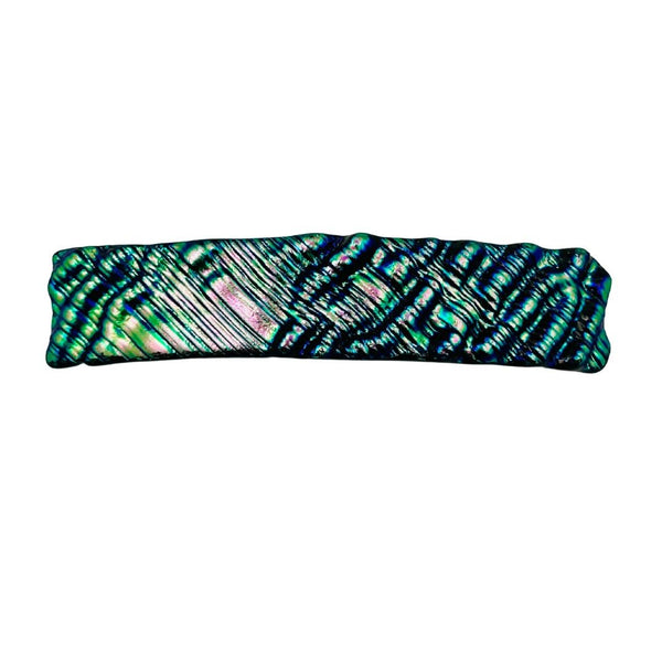 Ripple Dichroic Glass Hair Clip - Juniper Berry